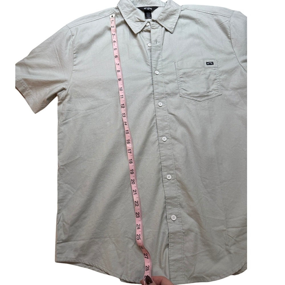 NWOT‎ Billabong Mens Short Sleeve Button Down Shirt Gray Textured Pocket Sz M - Picture 6 of 6